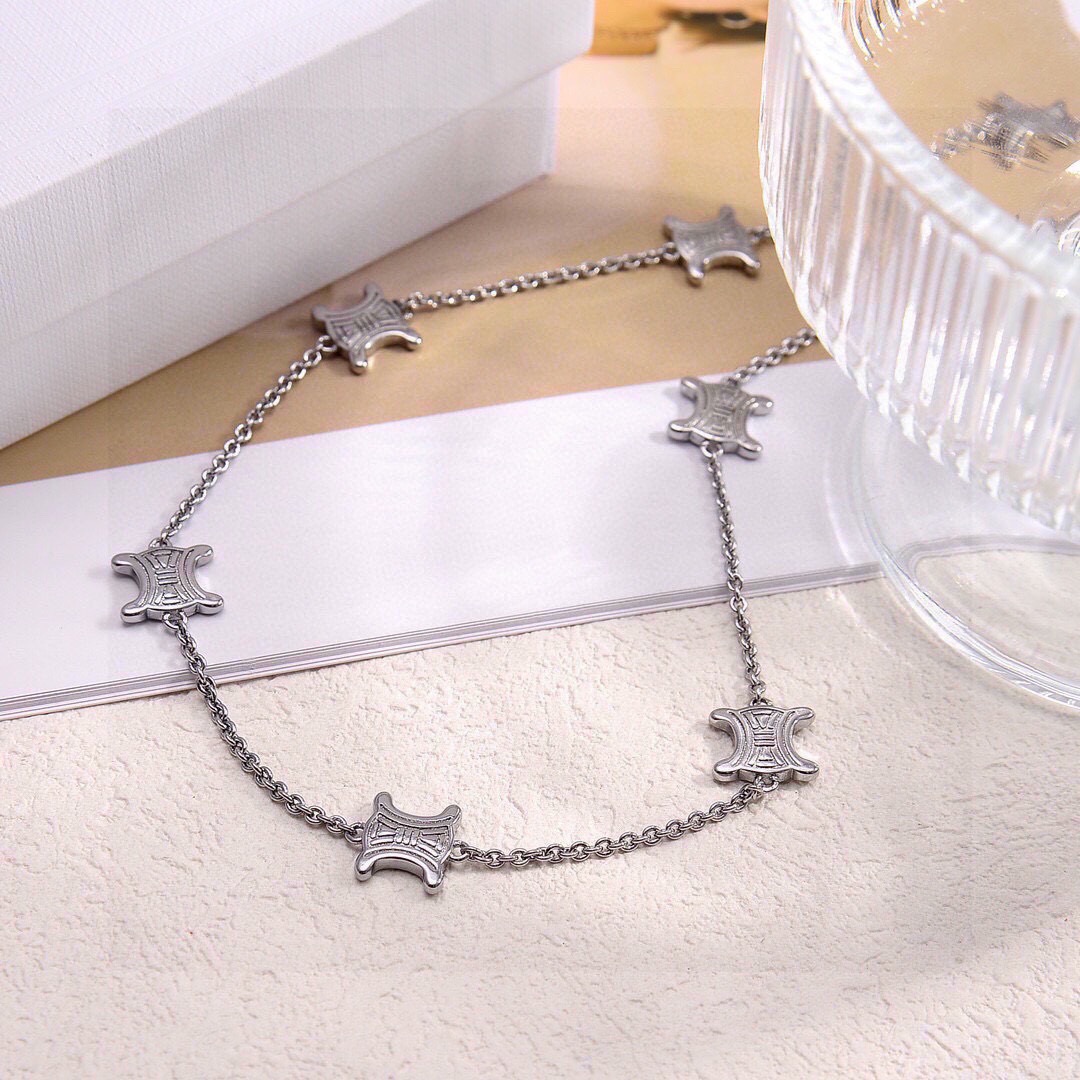 ❤️Celine 新款项链 PRECLOUS新品 简单时尚项链🌟专柜一致黄铜材质电镀18k金 火爆款出货