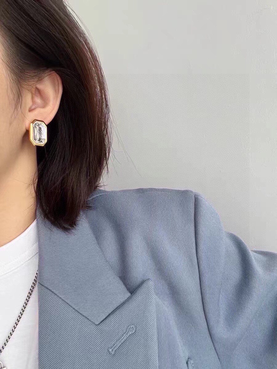 ❤️原单货🔹🔹新品 巴黎世家 Balenciaga 新款方钻耳钉🔹专柜一致黄铜材质电镀18k金 火爆款出