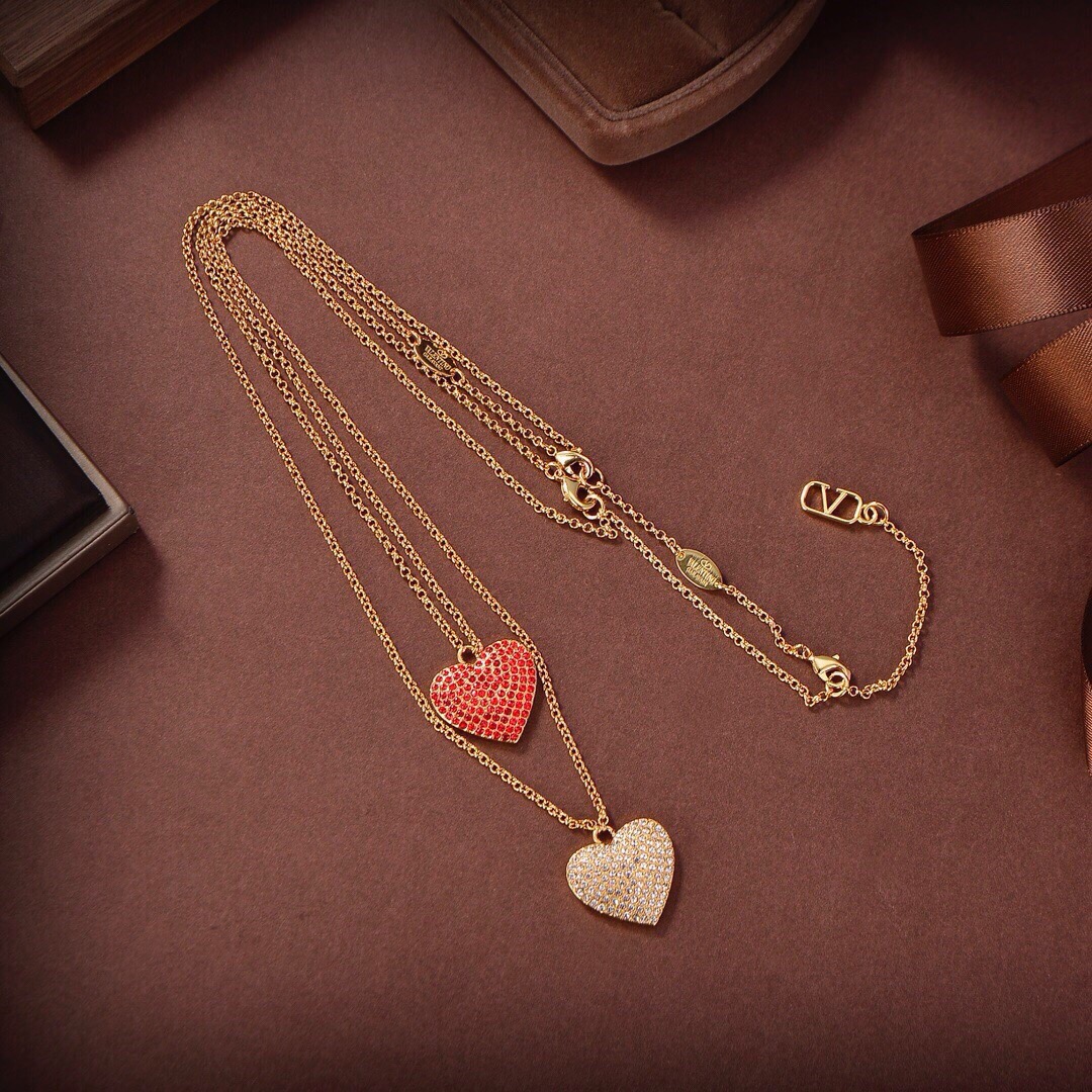 ❤️Valentino 华伦天奴 双层项链💫重磅新品火爆网络来了 简约大方  时尚百搭✅ 金色🌟专柜一致