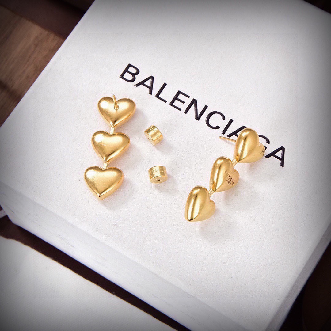 ❤️原单货🔹🔹新品 巴黎世家 Balenciaga 新款金色耳钉耳环🔹专柜一致黄铜材质电镀18k金 火爆