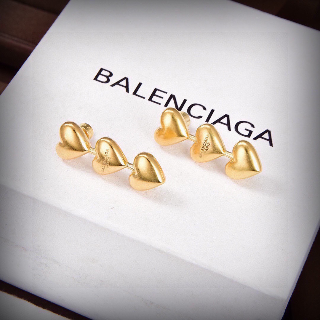 ❤️原单货🔹🔹新品 巴黎世家 Balenciaga 新款金色耳钉耳环🔹专柜一致黄铜材质电镀18k金 火爆