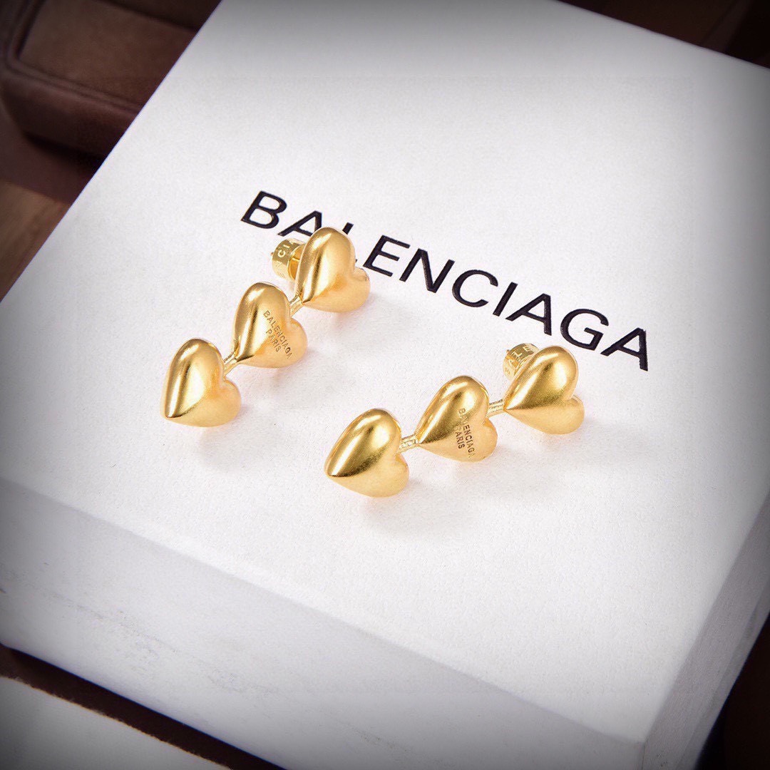 ❤️原单货🔹🔹新品 巴黎世家 Balenciaga 新款金色耳钉耳环🔹专柜一致黄铜材质电镀18k金 火爆