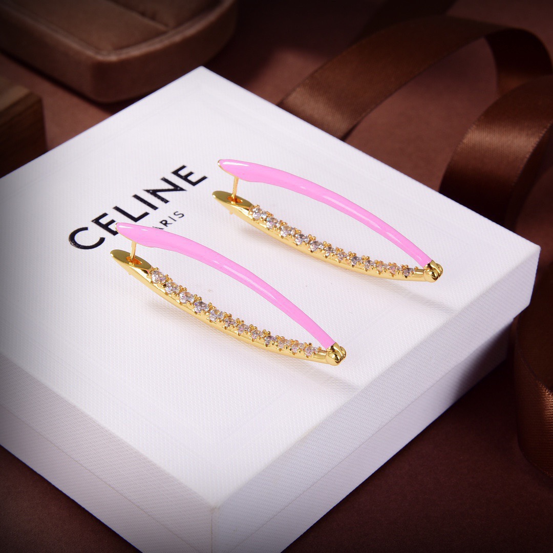❤️Celine耳环 PRECLOUS新品 简单时尚耳钉耳环🌟专柜一致黄铜材质电镀18k金 火爆款出货 