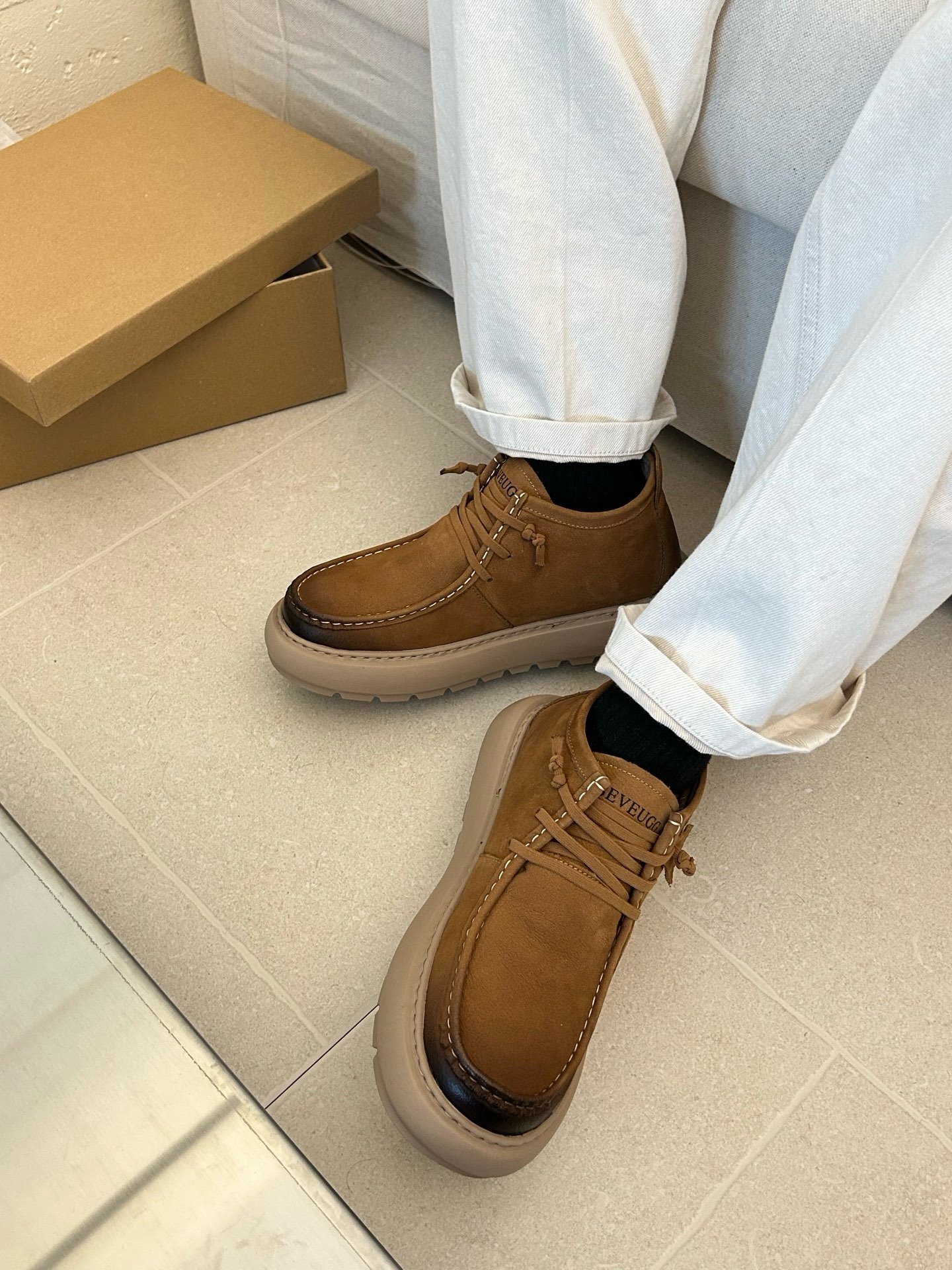 🔥SEVEUGG 男士休闲系带男鞋不挑任何年龄，上脚简单大方、不论商务还是通勤都可头层牛皮！特别好打理〰