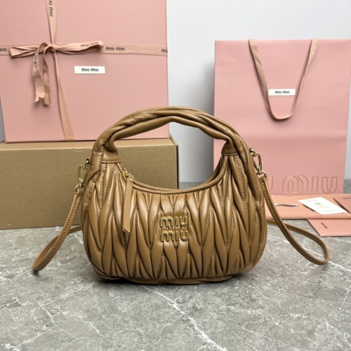 Miu Miu Wander Matelasse Leather Mini Hobo Bag, Caramel 1 Miu Miu Wander Matelasse Leather Mini Hobo Bag, Caramel