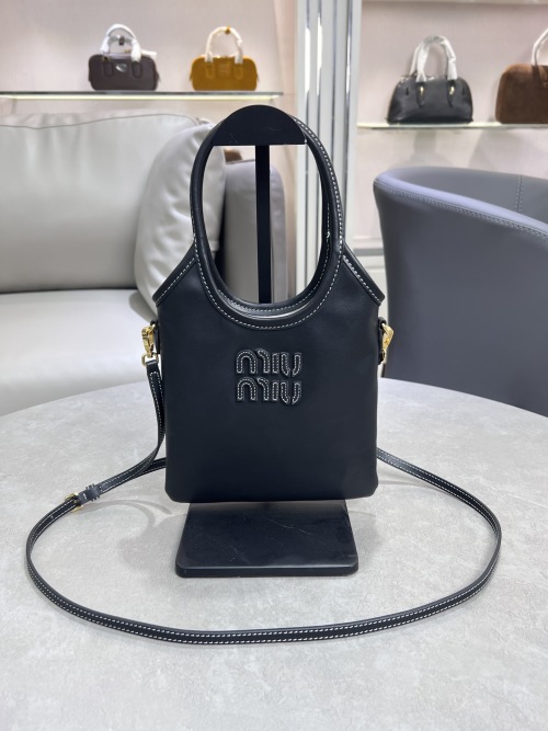 Miu Miu Mini Tote Bag, Leather Top Handle Bag with Removable Strap
