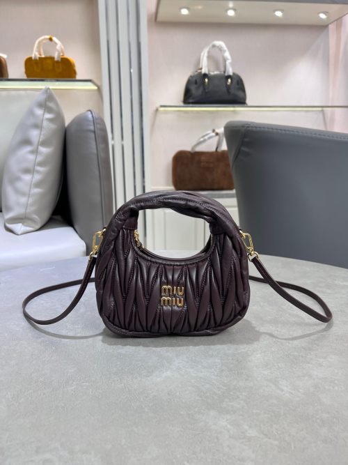 Miu MIU Wander Mini Hobo Bag Matelassé Leather Gold-Tone Hardware 1 Miu MIU Wander Mini Hobo Bag Matelassé Leather Gold-Tone Hardware