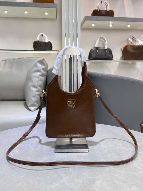 Miu Miu Small Leather Handbag With Embossed Logo, Adjustable Strap 1 Miu Miu Small Leather Handbag With Embossed Logo, Adjustable Strap