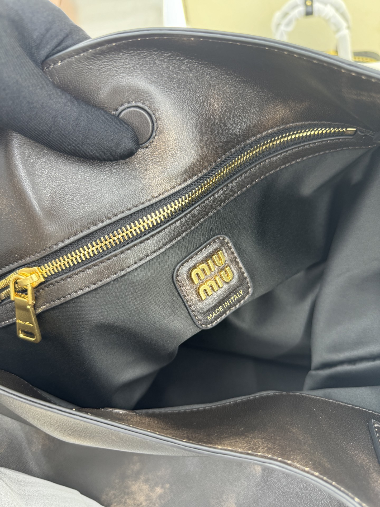 Miu Miu Large Hobo Tote Bag in Distressed Leather,39 X 38.5 X 11 cm 10 i1754060512029 9158 0 8