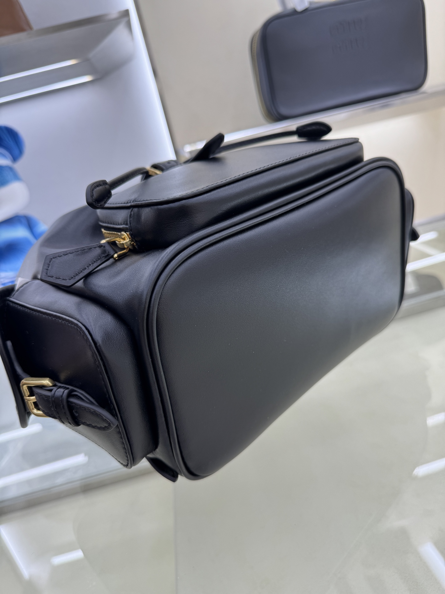 Miu Miu Campus Style Backpack: Canvas & Leather, Stylish & Functional 5 i1754123970582 8297 0 3