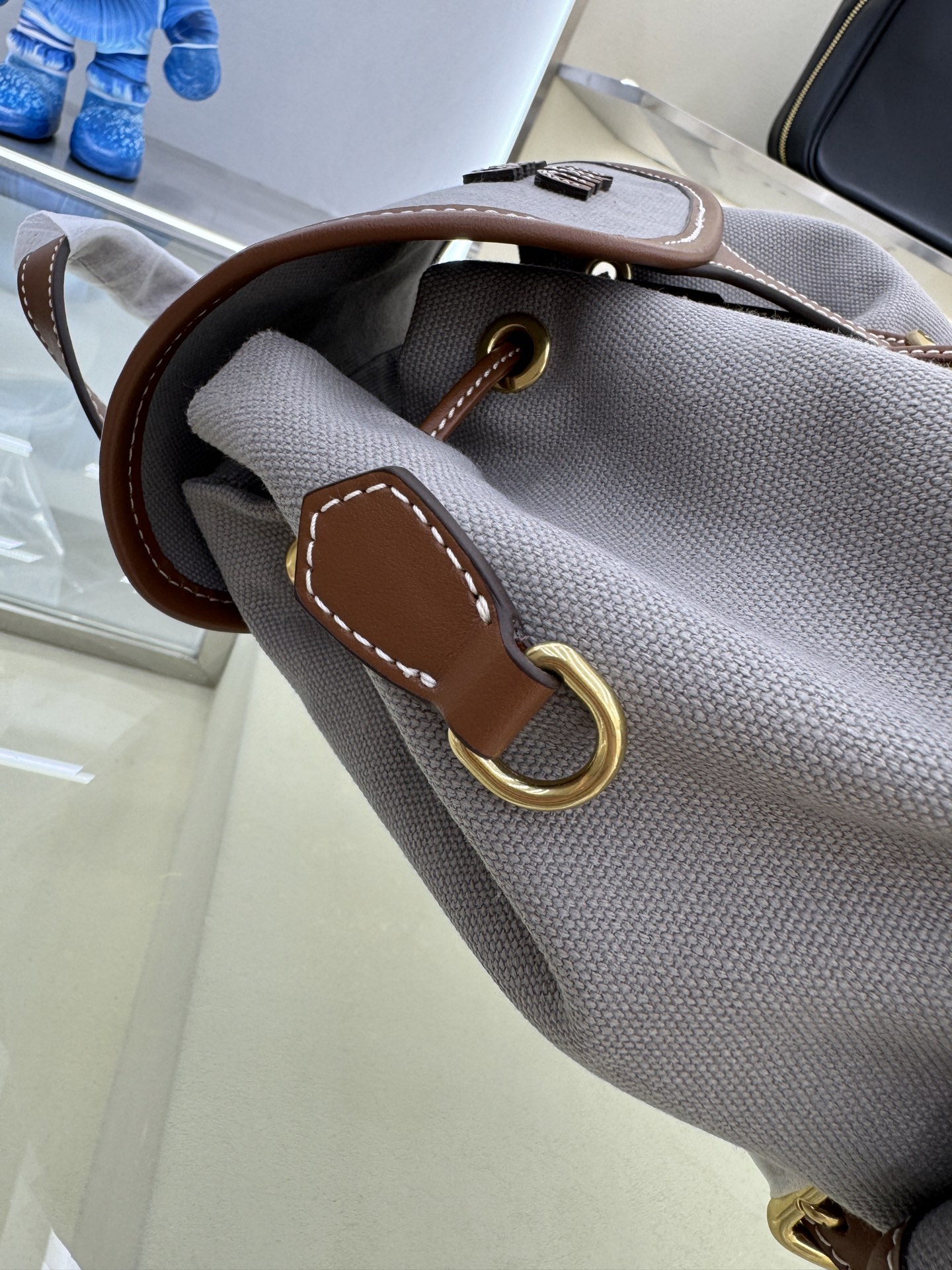 Miu Miu Campus-Style Backpack in Canvas and Leather - 29.5x25x12.5cm 7 i1754124017058 6807 0 6