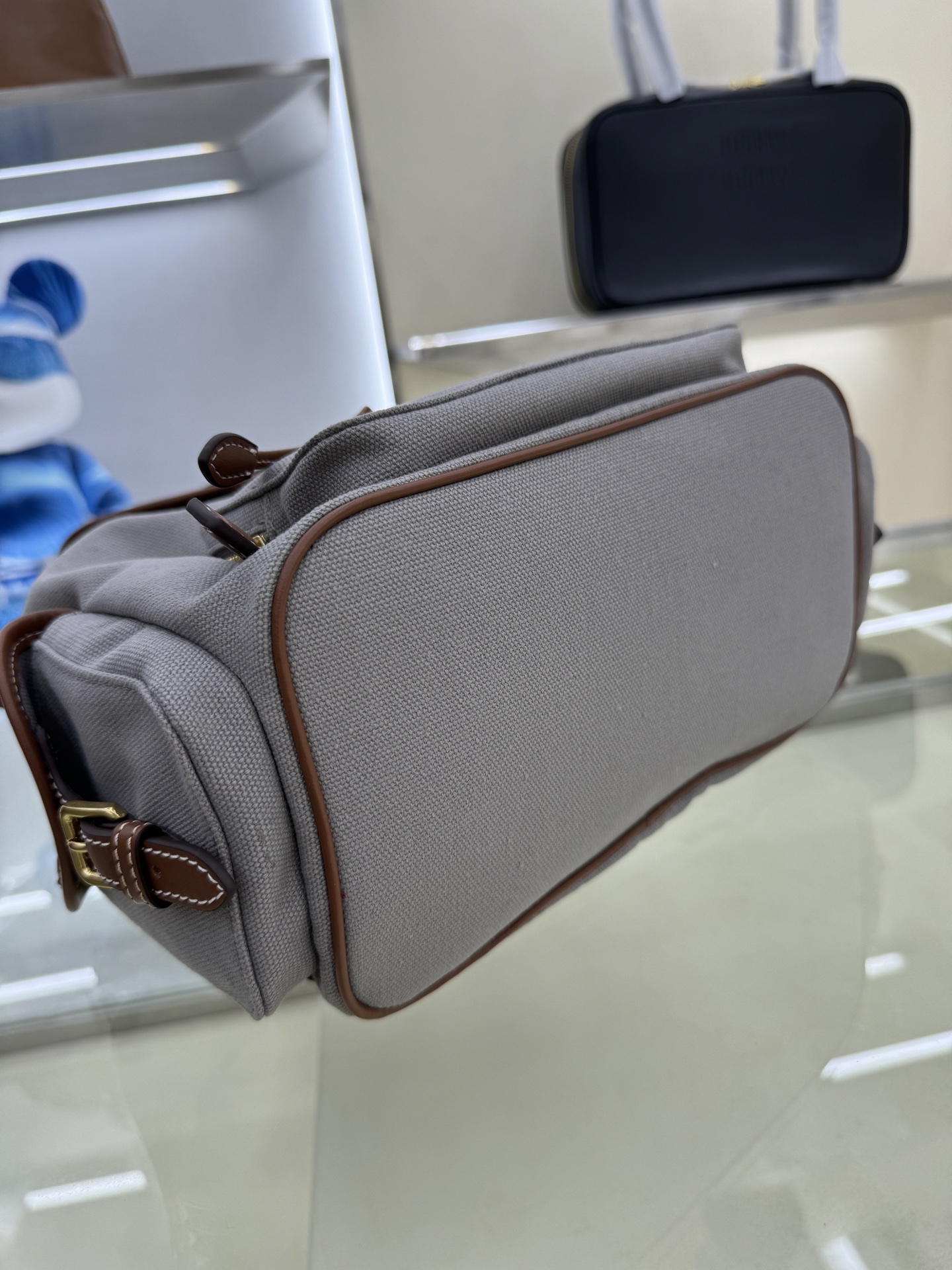Miu Miu Campus-Style Backpack in Canvas and Leather - 29.5x25x12.5cm 4 i1754124019899 2404 0 3