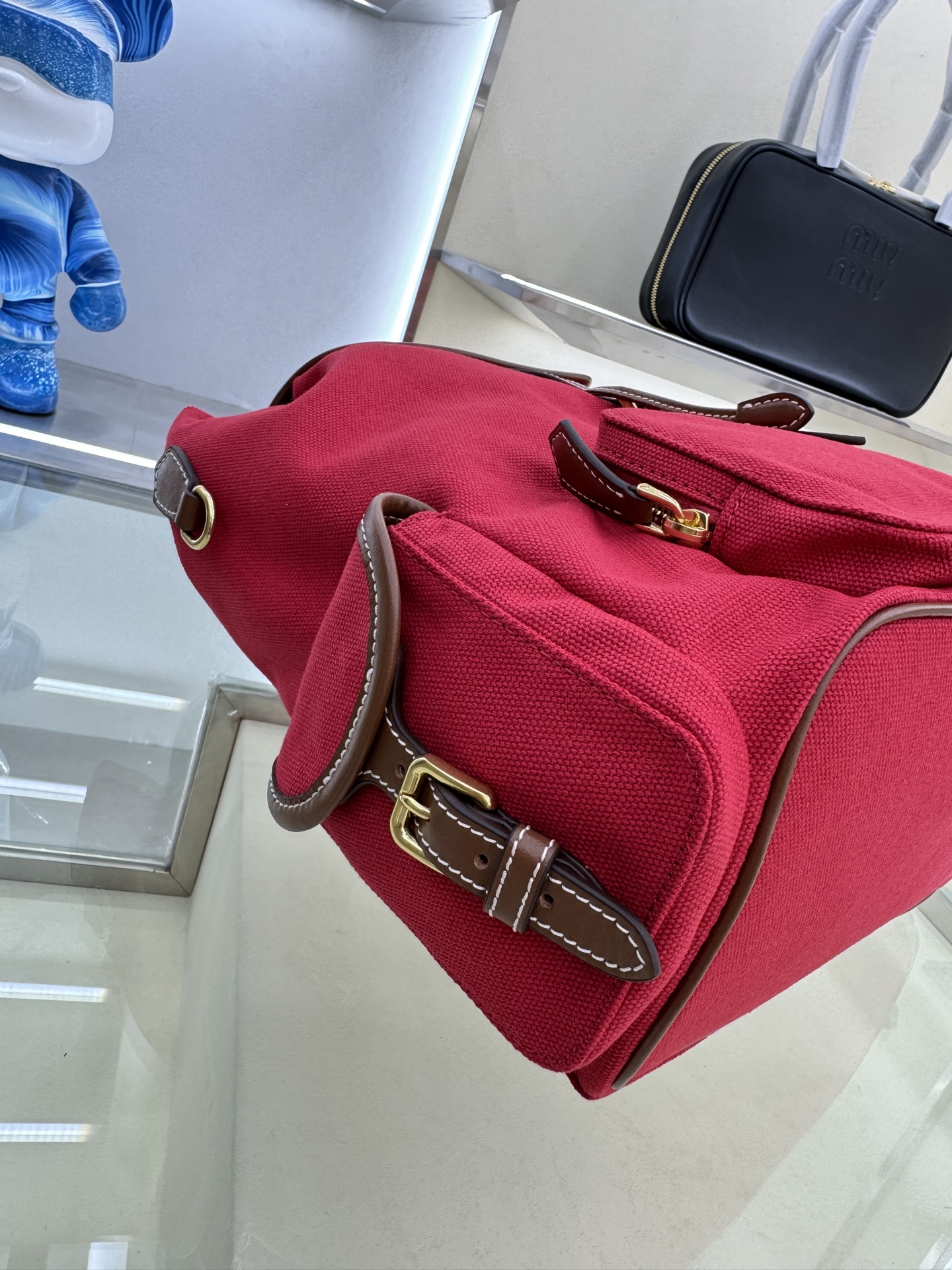 Miu Miu Campus-Style Backpack in Red Canvas & Leather - Stylish & Functional 4 i1754124109174 9872 0 3