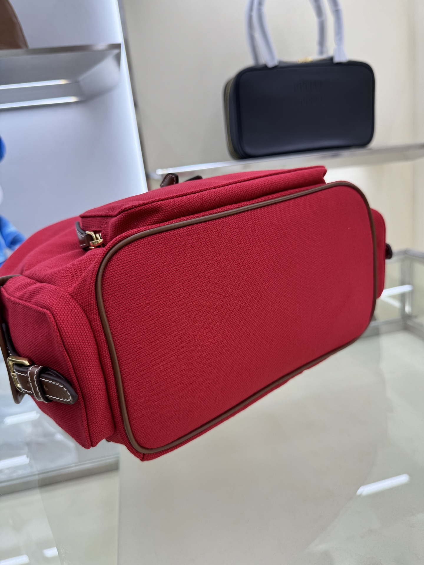 Miu Miu Campus-Style Backpack in Red Canvas & Leather - Stylish & Functional 3 i1754124109315 9435 0 2