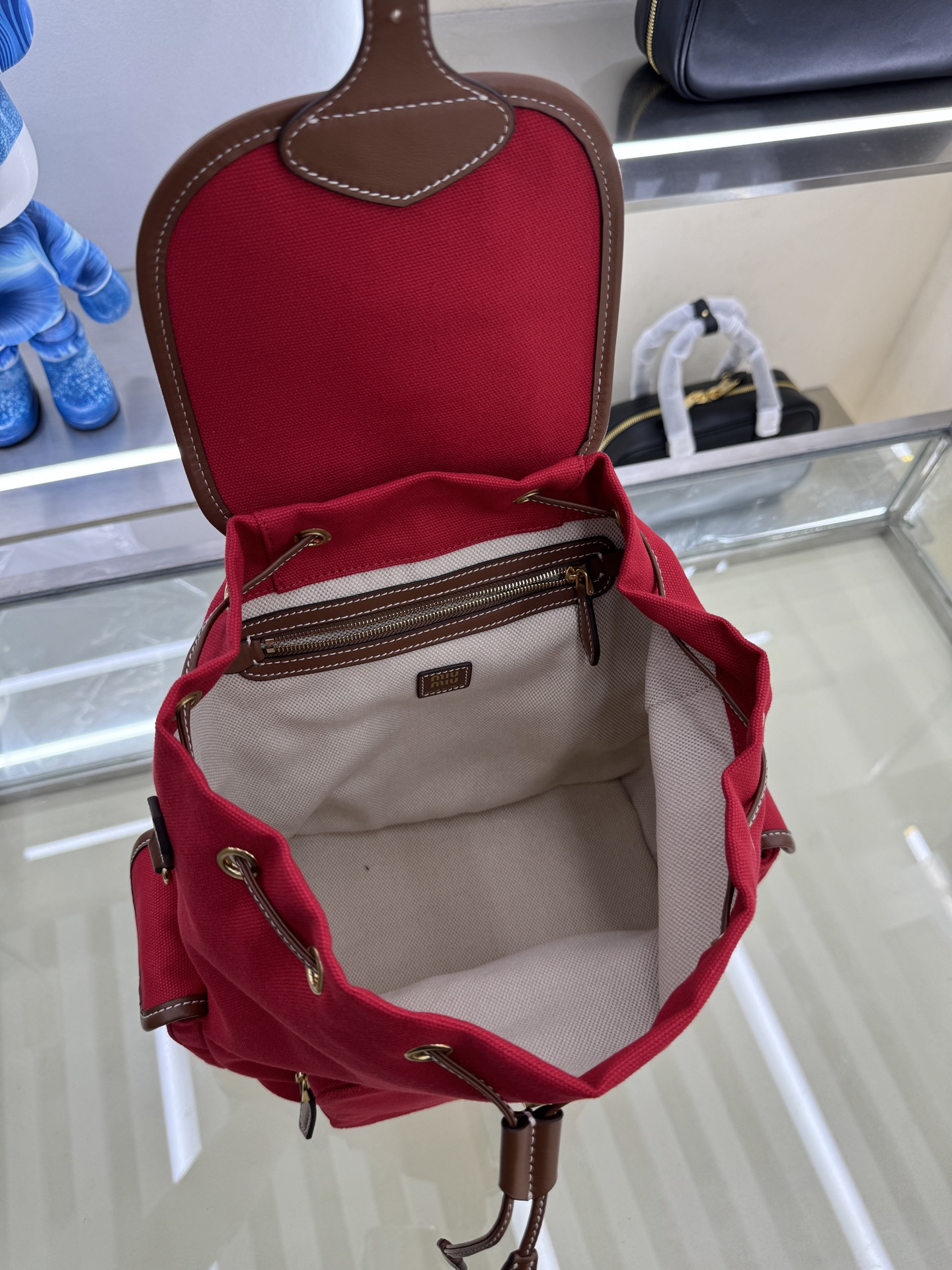Miu Miu Campus-Style Backpack in Red Canvas & Leather - Stylish & Functional 8 i1754124109395 2617 0 7