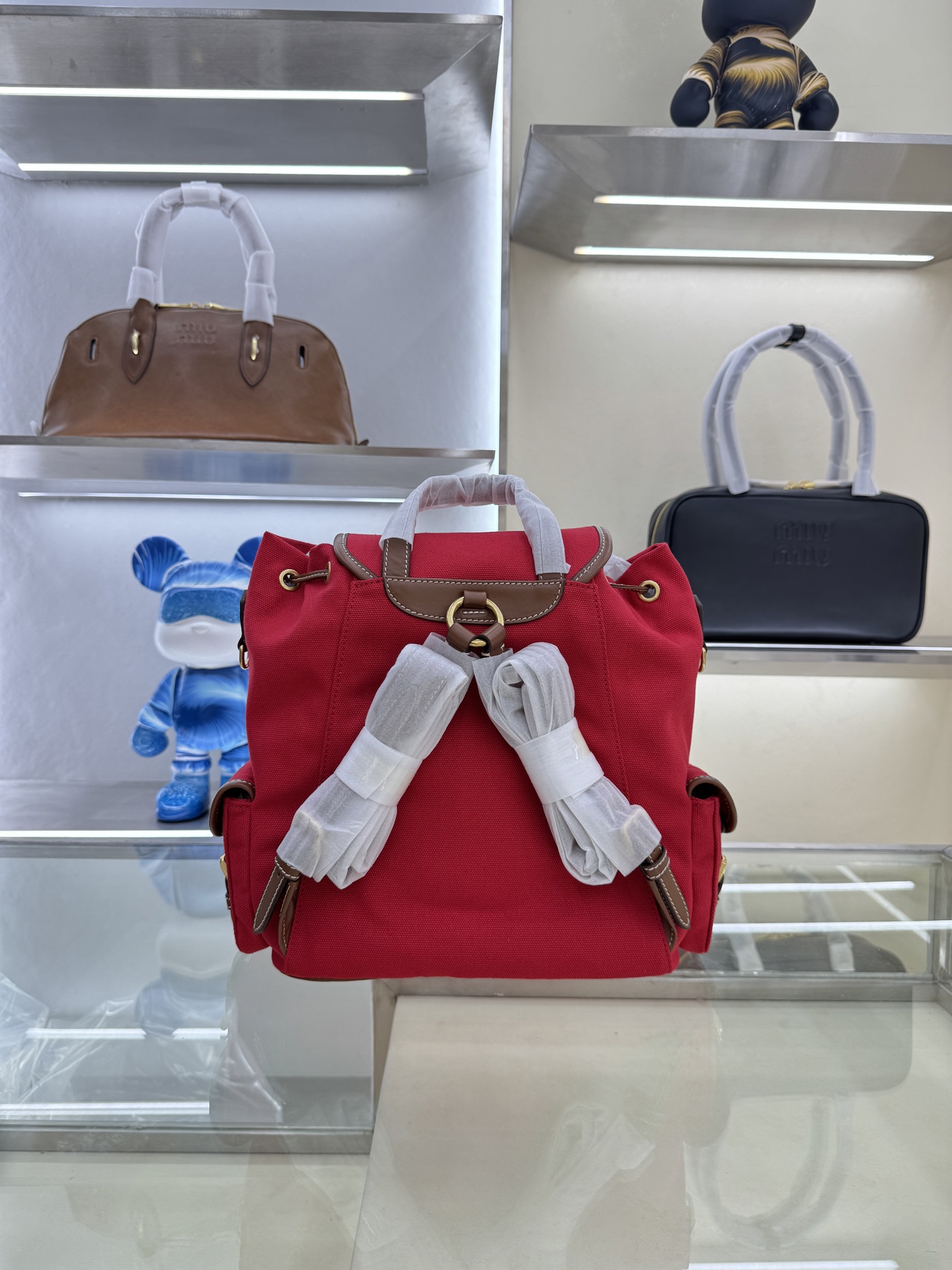 Miu Miu Campus-Style Backpack in Red Canvas & Leather - Stylish & Functional 2 i1754124111894 8990 0 1