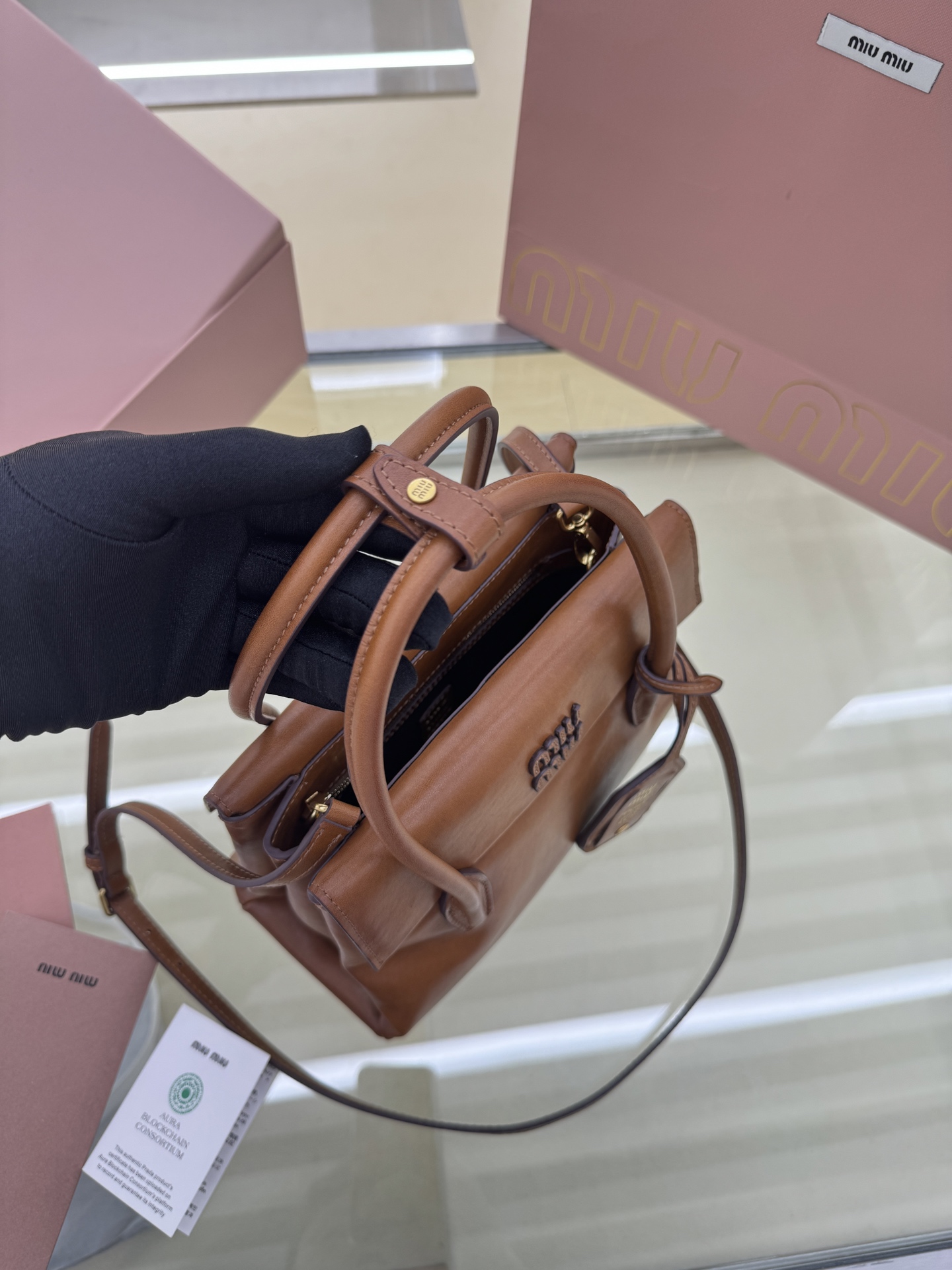 Miu Miu Vintage Top Handle Bag, 23cm, Brown Leather, Shoulder Bag 8 i1756554565274 1291 0 6