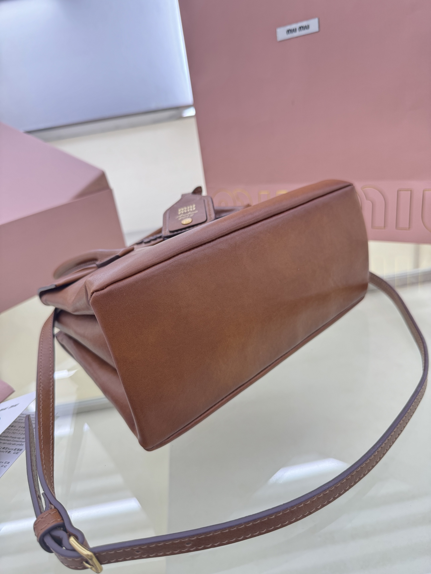 Miu Miu Vintage Top Handle Bag, 23cm, Brown Leather, Shoulder Bag 6 i1756554570482 1565 0 4