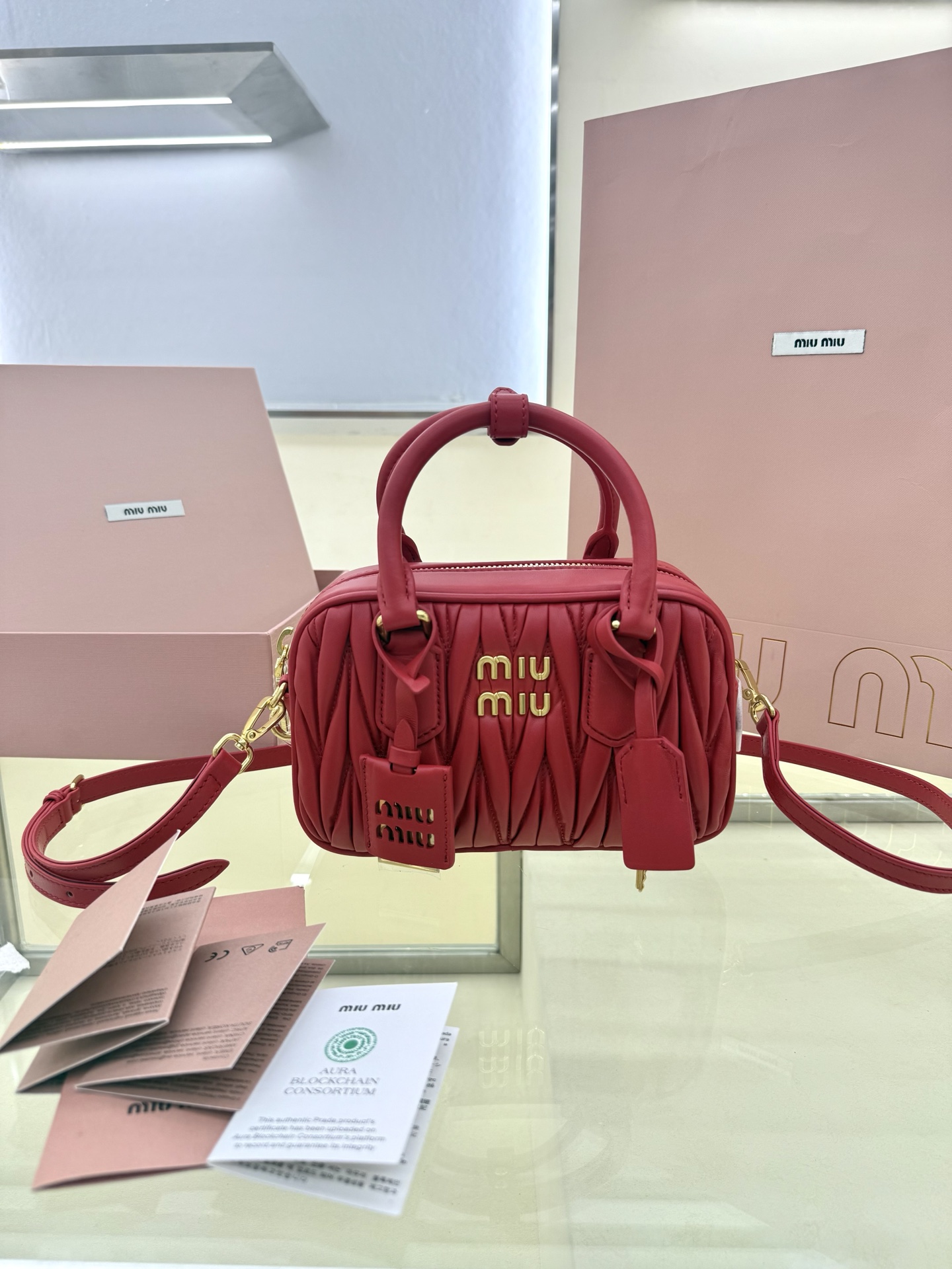 Miu Miu Style Red Leather Top Handle Bag Lookbook Reference image 1