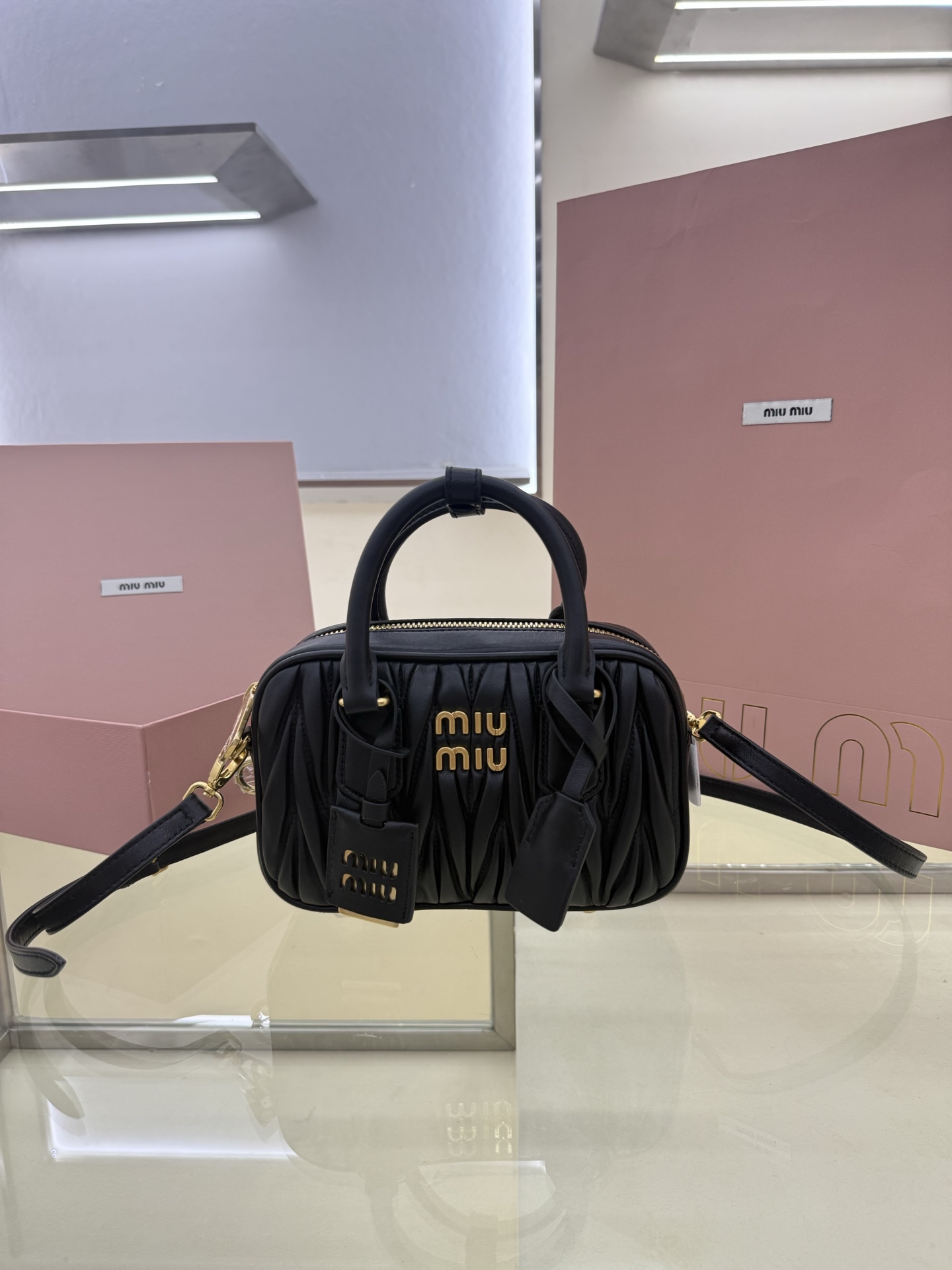 Miu Miu Style Black Leather Top Handle Bag Lookbook Reference image 1