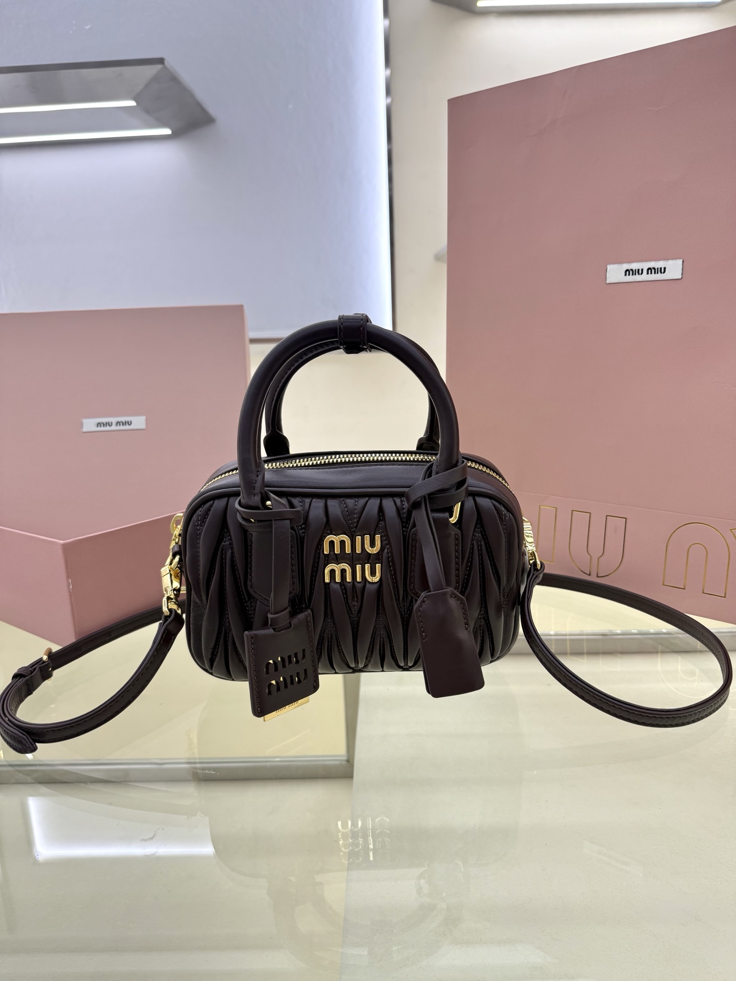 Miu Miu Style Red Leather Top Handle Bag Lookbook Reference image 1