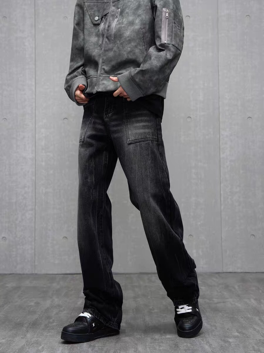 XK2441 Loose Black Jeans: Comfortable Tops for Boys and Girls in All Sizes - 图片 6