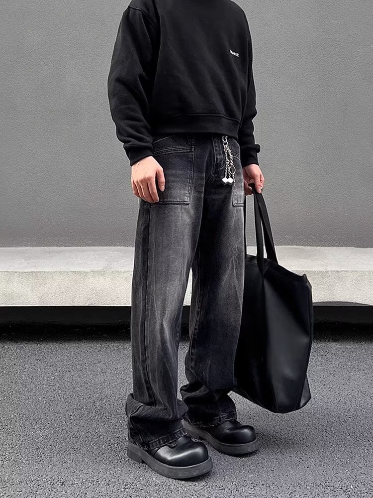 XK2441 Loose Black Jeans: Comfortable Tops for Boys and Girls in All Sizes - 图片 5