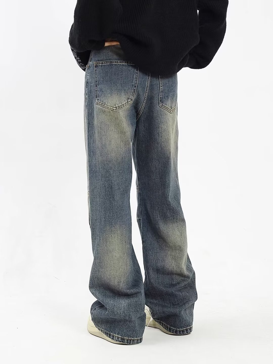 Y-Y-X-K-2442 Retro-Washed Jeans: Unisex Streetwear, Wide-Legged, Comfortable Fit, Various Sizes - 图片 5