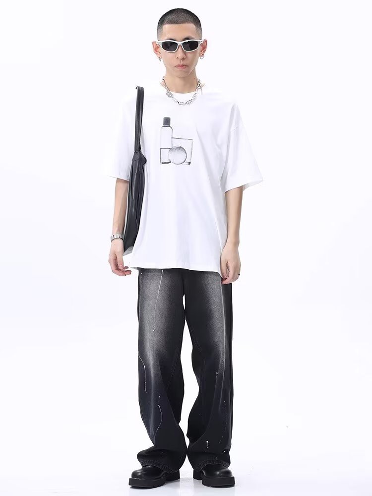 Fashionable Unisex Ink-Smashed FOG Hoodie in Black, Various Sizes Available - 图片 7