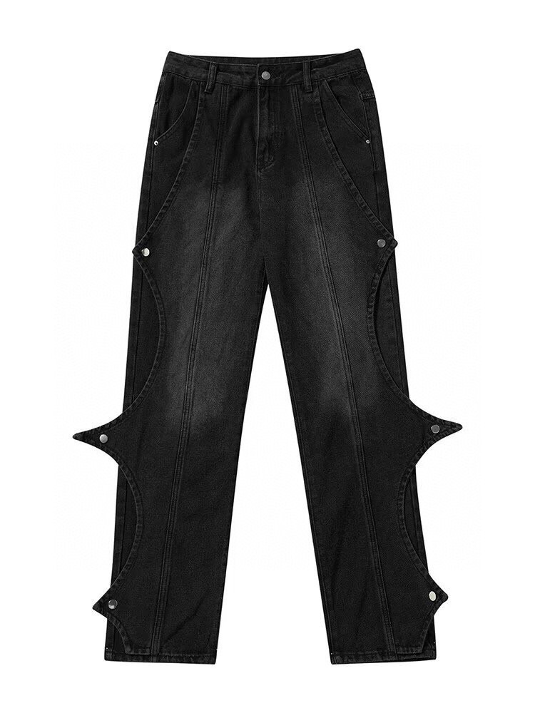 Summer High Street Jeans: Stylish Unisex Design in Black and Gray, Sizes S-XXXL - 图片 8