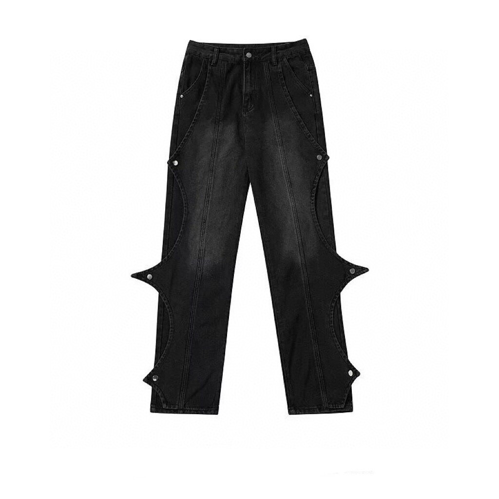 Summer High Street Jeans: Stylish Unisex Design in Black and Gray, Sizes S-XXXL - 图片 9