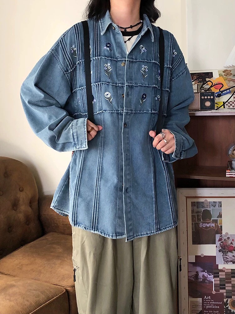 Y-Y-X-K-2890 American Retro Design Shirts for Cowboys, Blue, Sizes S-XXXL - 图片 4