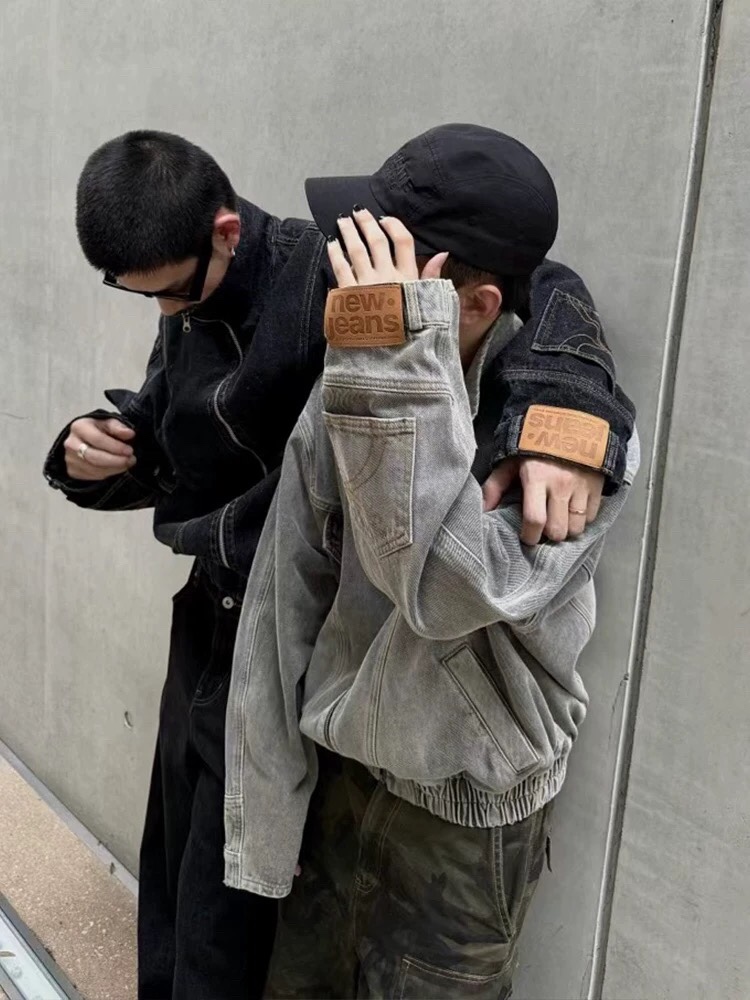 Vintage Retro Cowboy Coat: Y-Y-X-K-3078, High-Tech Water Wash, Blue Grey, M-XXXL - 图片 4