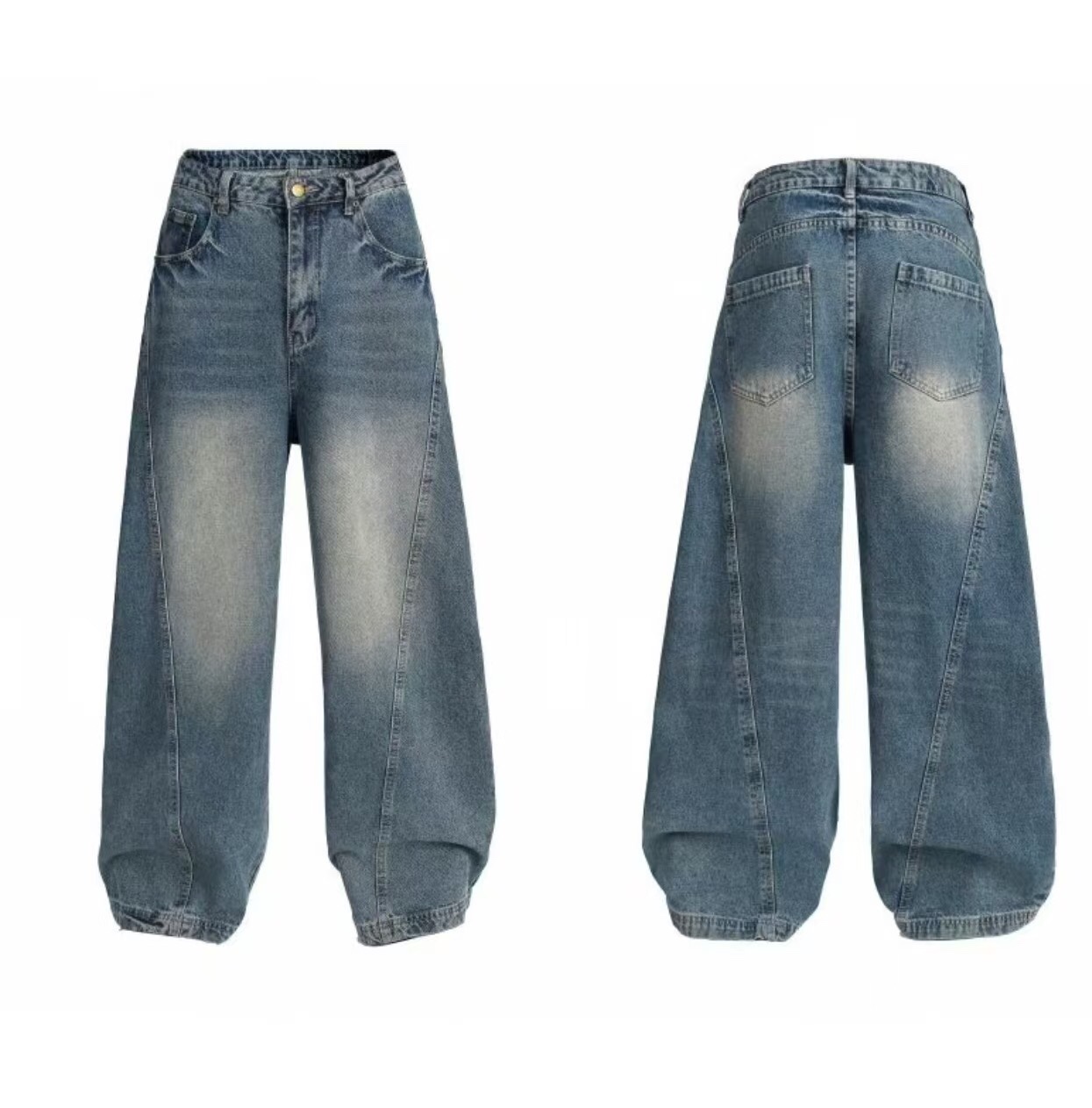 XK3120: U.S.R. Machiche Wide-Legged Pants for All Body Types, Blue, S-XXXL Sizes - 图片 9