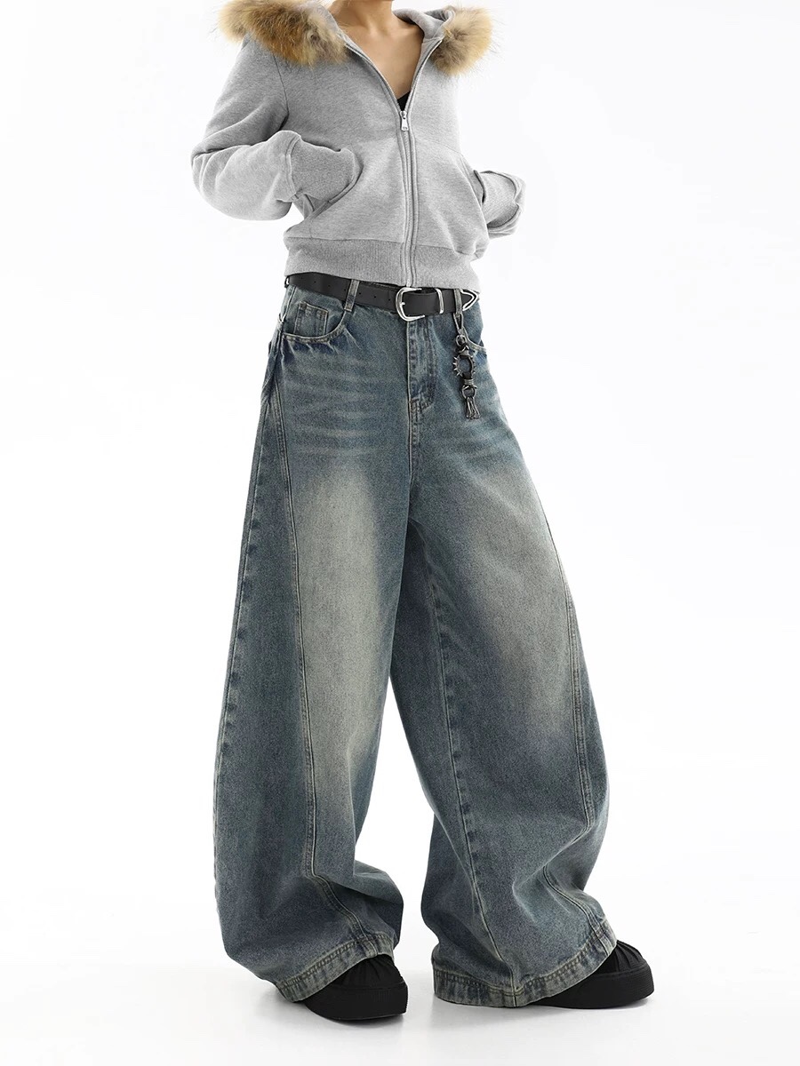 XK3120: U.S.R. Machiche Wide-Legged Pants for All Body Types, Blue, S-XXXL Sizes - 图片 8