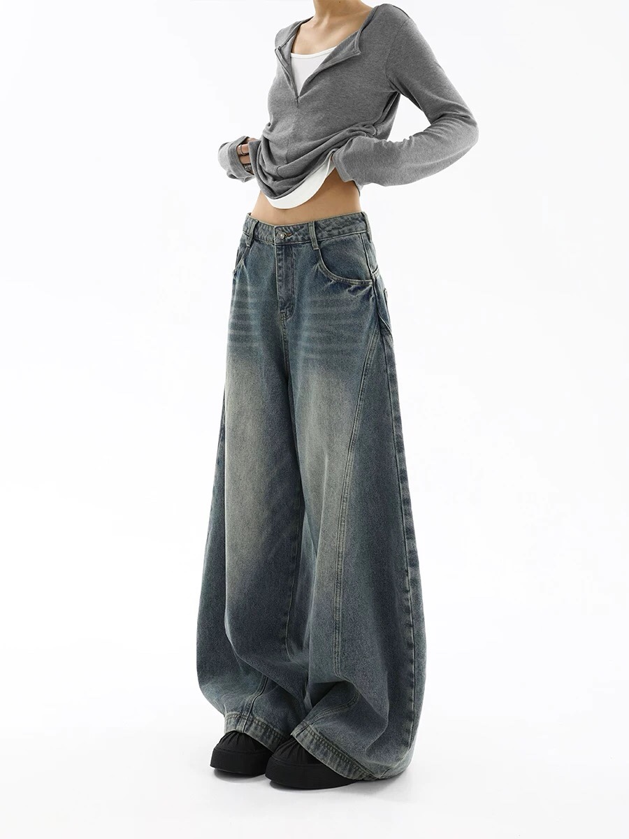 XK3120: U.S.R. Machiche Wide-Legged Pants for All Body Types, Blue, S-XXXL Sizes - 图片 6