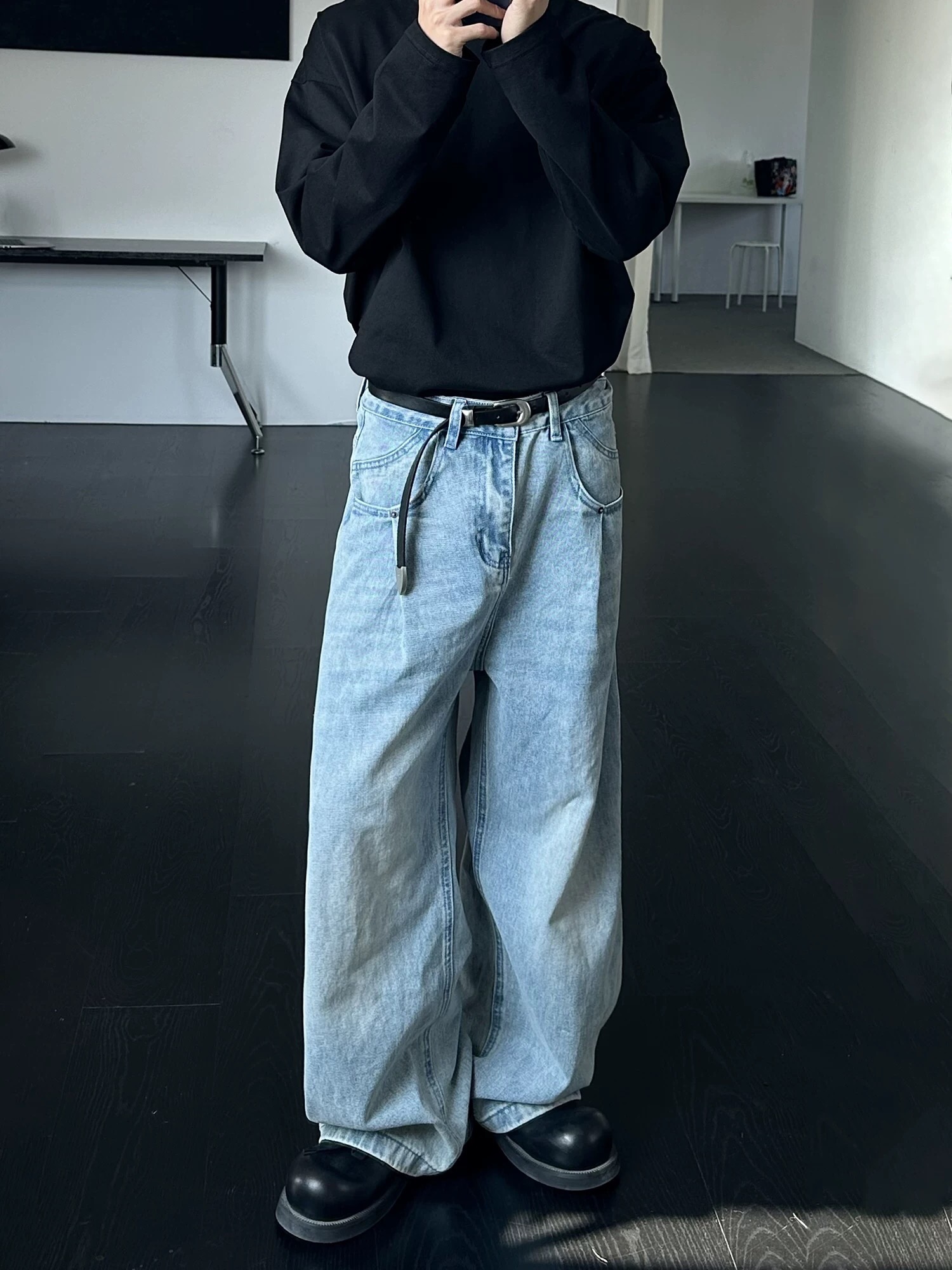 High-Tech Water Washed Blue Jeans for All Body Types: Y-Y-X-K-3121 - 图片 7