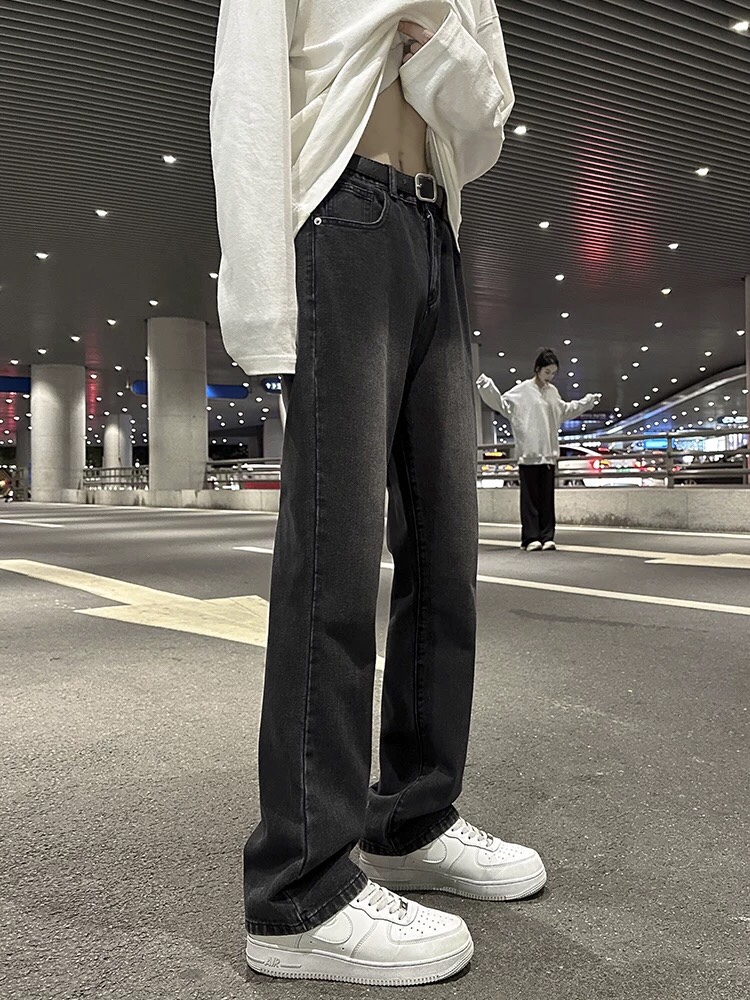 Fashionable Black High Street Water Washed Pants for All Body Sizes - 图片 2