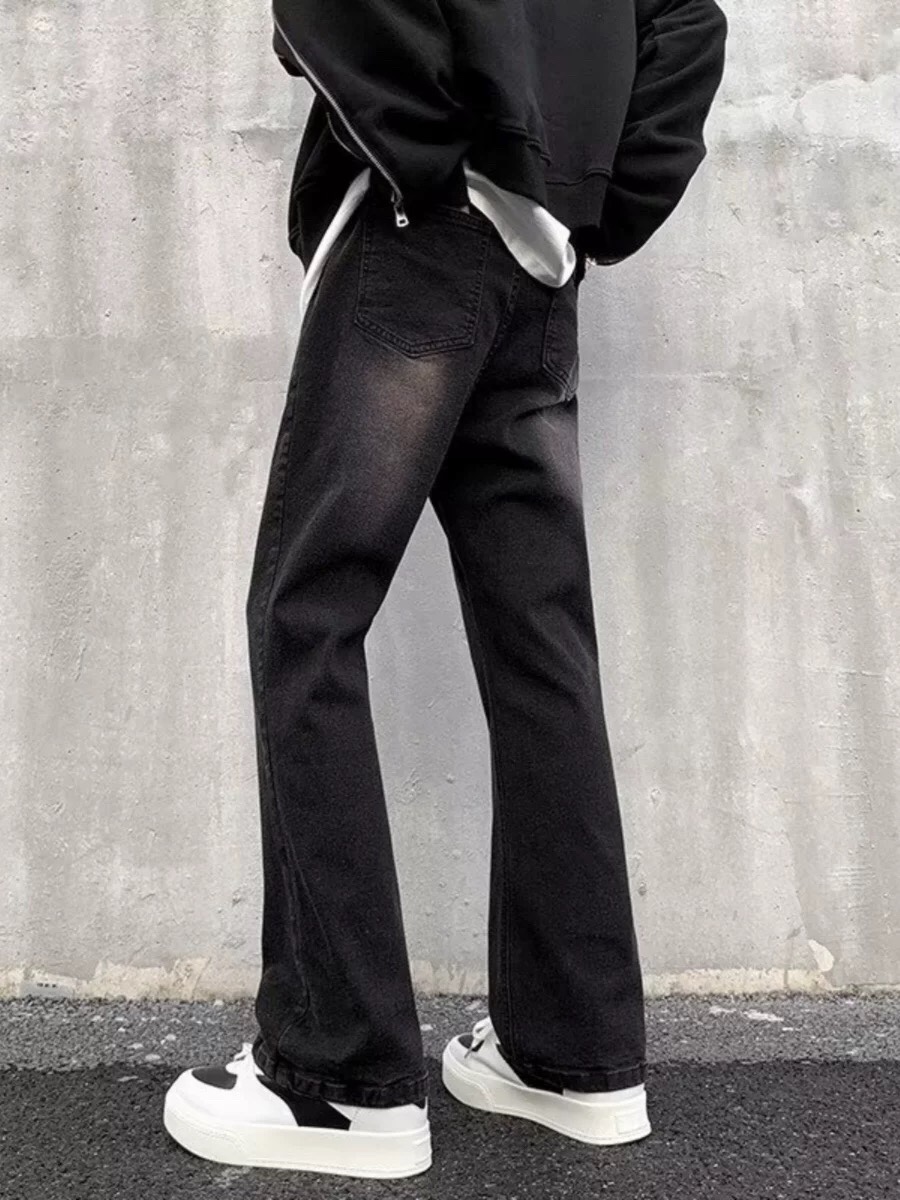 Fashionable Black High Street Water Washed Pants for All Body Sizes - 图片 8