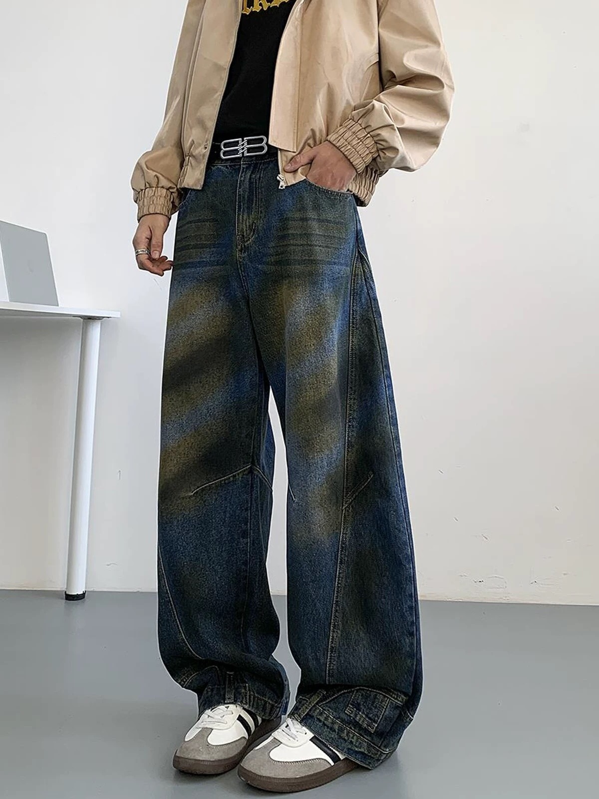 Loose Fit Machete Jeans: High-Tech Water Wash, Comfortable, All Sizes, Unisex, Blue.