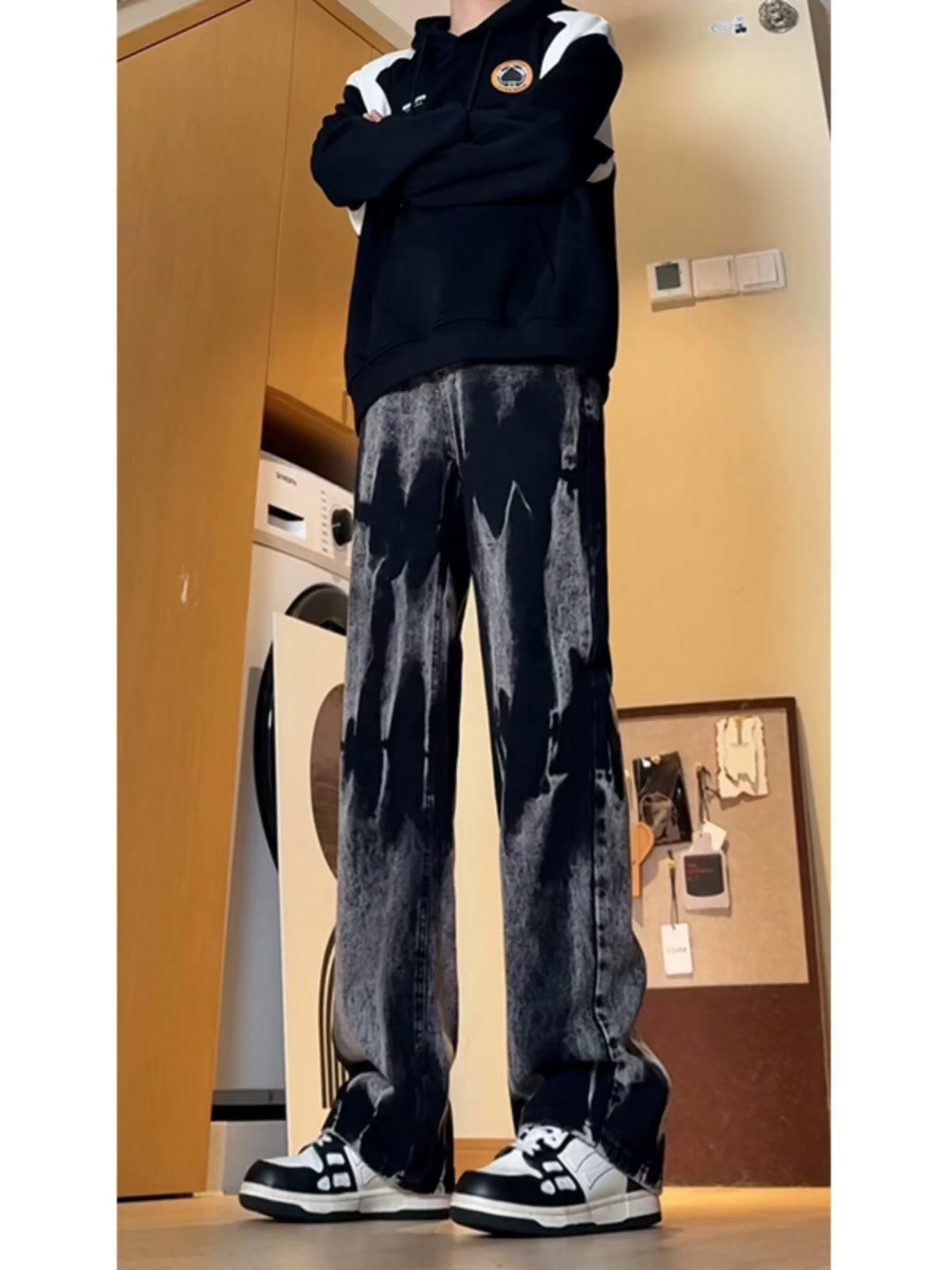 Y-Y-X-K-3130 Clothing: Black Swept Design, Unisex S-XXXL, Various Sizes Available - 图片 8