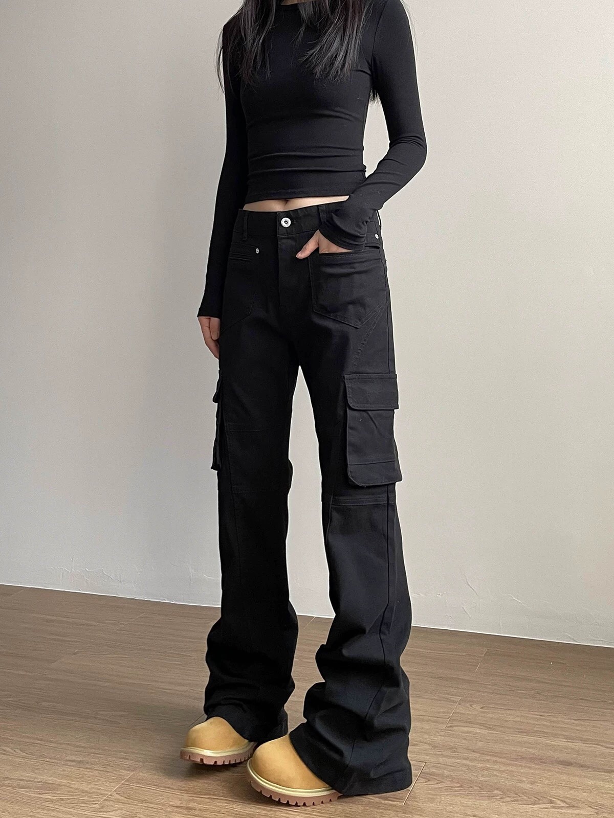 Black Microcrean Pants in Various Sizes for Men and Women, Bygones XK3142 Collection. - 图片 3