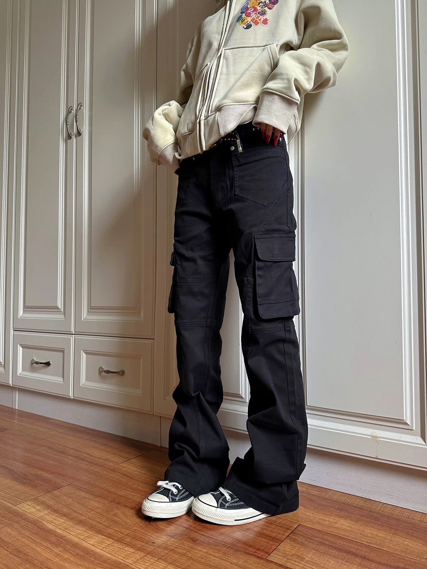 Black Microcrean Pants in Various Sizes for Men and Women, Bygones XK3142 Collection.