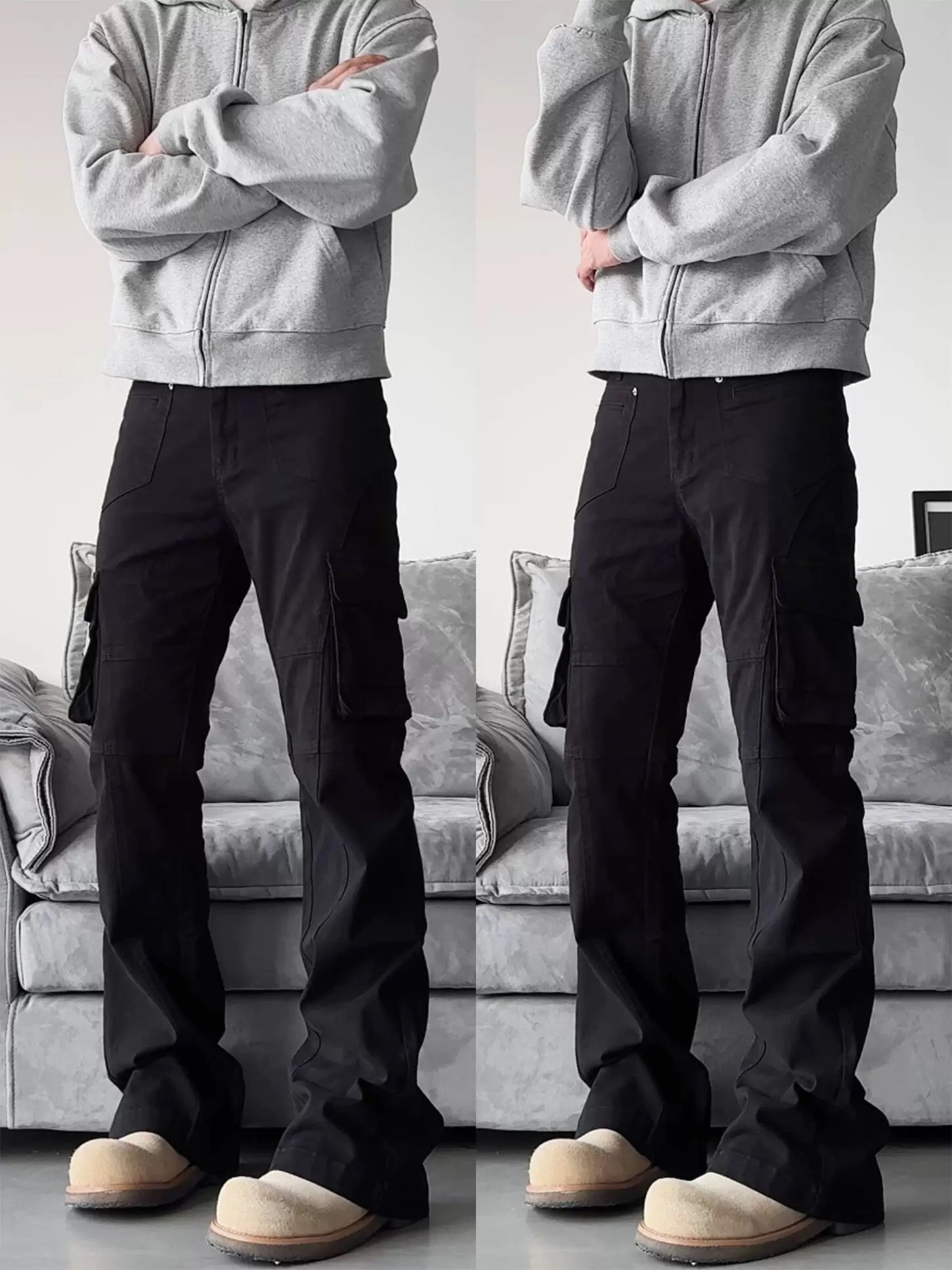 Black Microcrean Pants in Various Sizes for Men and Women, Bygones XK3142 Collection. - 图片 8