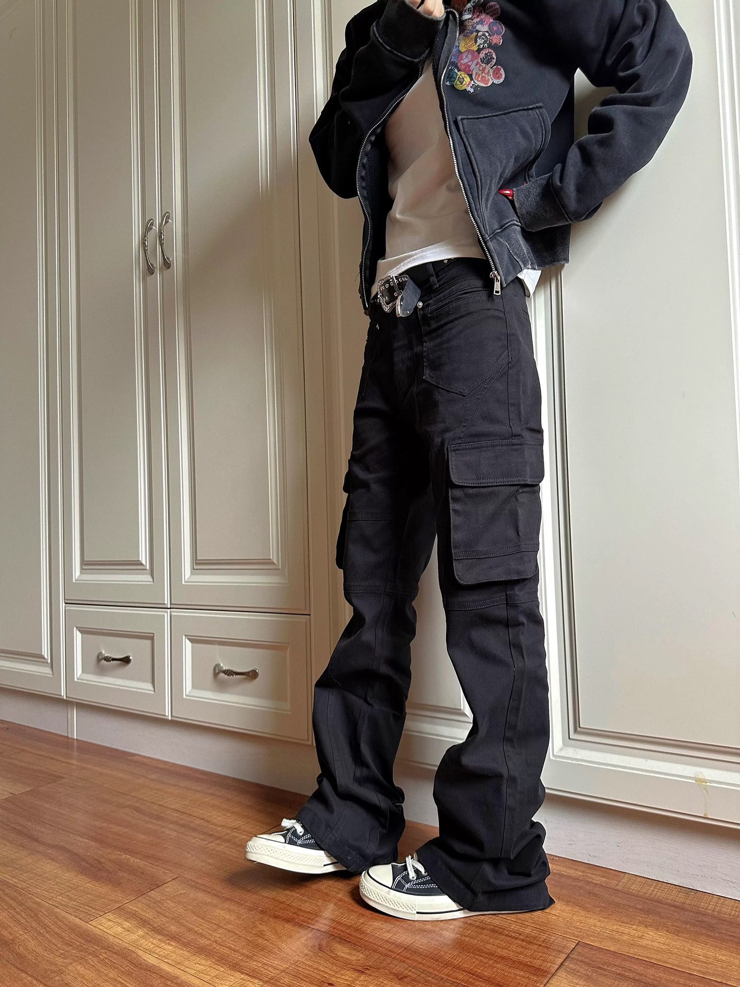 Black Microcrean Pants in Various Sizes for Men and Women, Bygones XK3142 Collection. - 图片 4