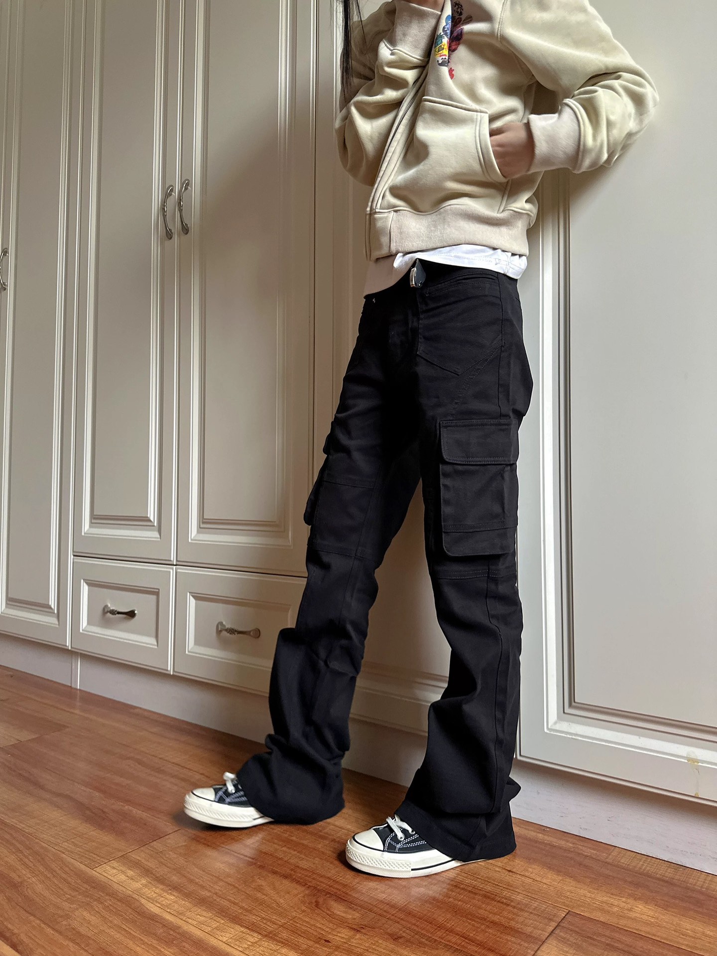 Black Microcrean Pants in Various Sizes for Men and Women, Bygones XK3142 Collection. - 图片 2
