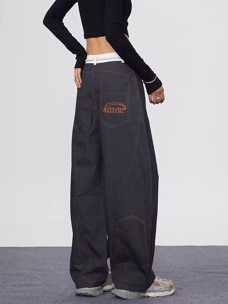 High-Tech Water Wash Machete Jeans for All Body Types in Black and Gray - 图片 8