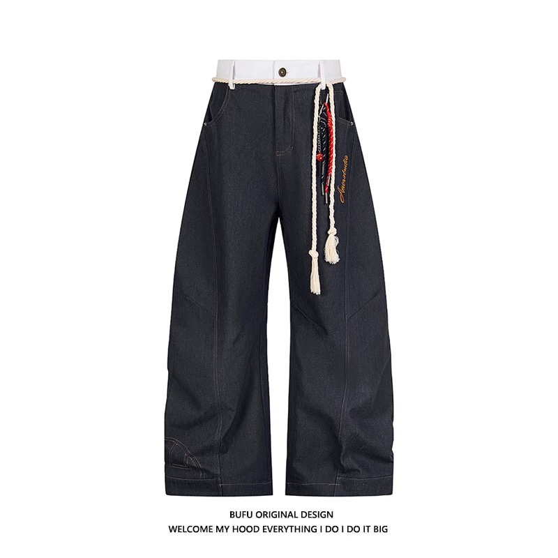 High-Tech Water Wash Machete Jeans for All Body Types in Black and Gray - 图片 6