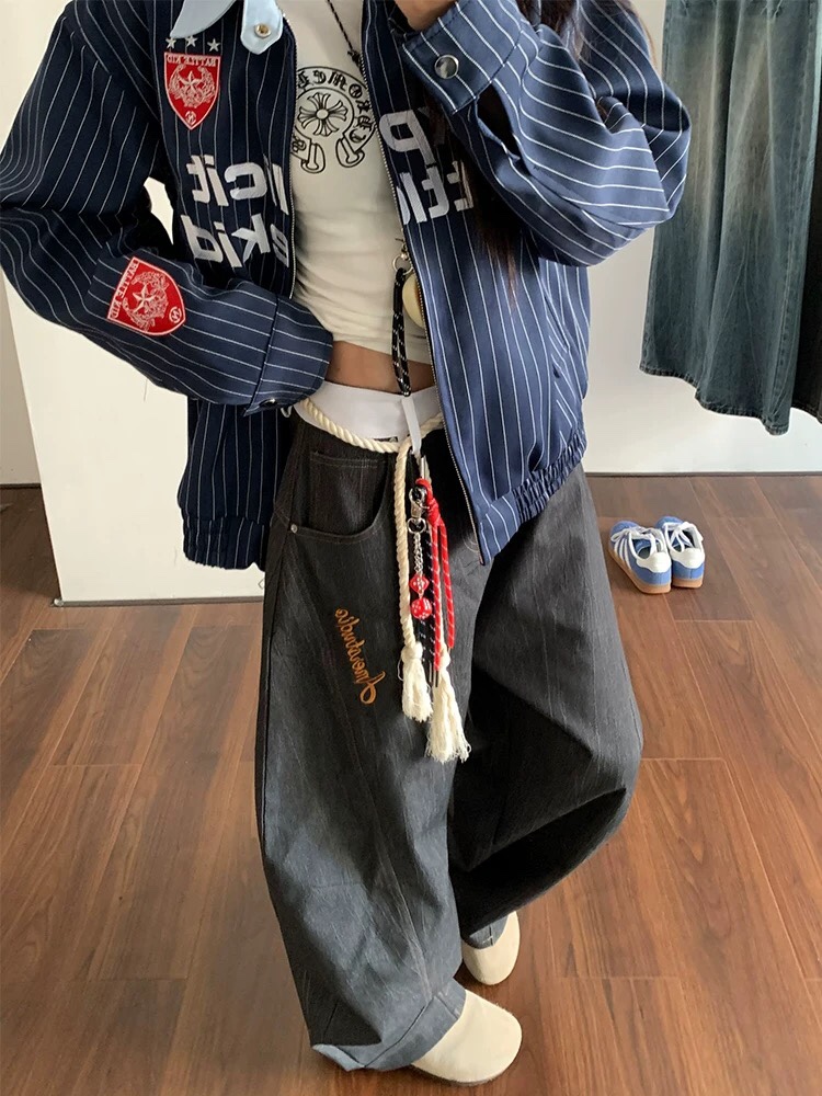 High-Tech Water Wash Machete Jeans for All Body Types in Black and Gray - 图片 2