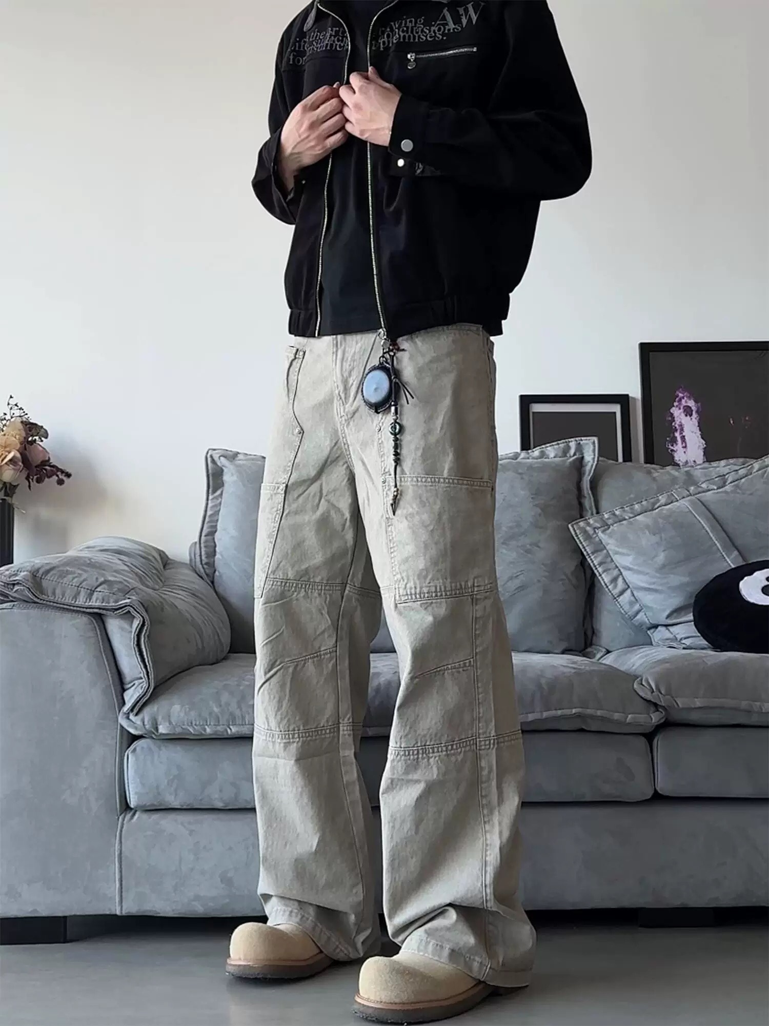 Customized High-Tech Water Wash Pants for All Body Sizes: Black Khaki, Sizes S-XXXL - 图片 8